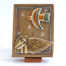 Înger pe suport de lemn